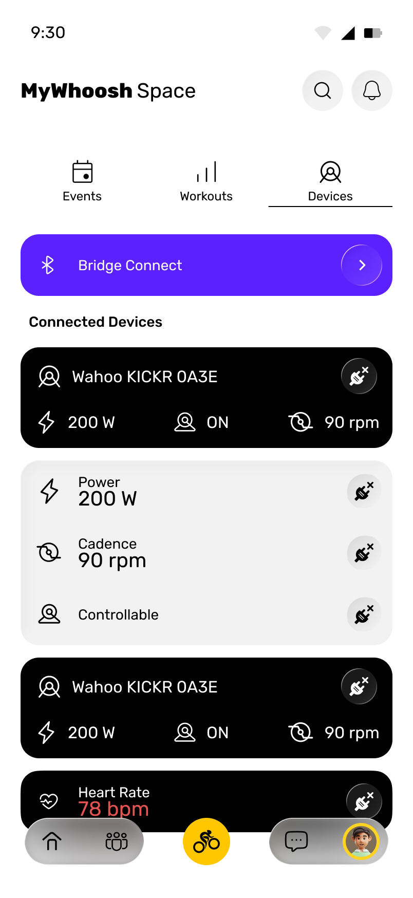 Devices tab